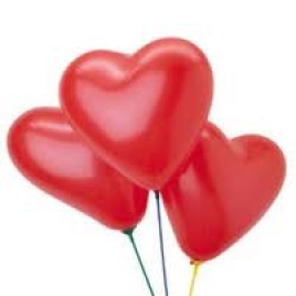 3 Pcs Of Red Heart Shaped Air-Filled Balloons
